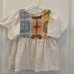 Zara Baby Girl Gauze Crochet Top